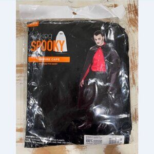 NEW Adult OS Padded Collar Black Fabric Vampire Cape